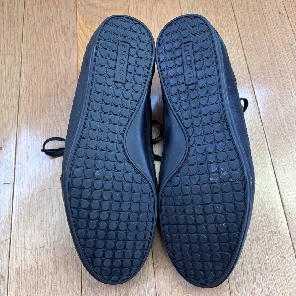 Lacoste Misano 25 SRM Black‎ Leather Shoes Men's Size 10.5 Dress Casual Sneakers View 3